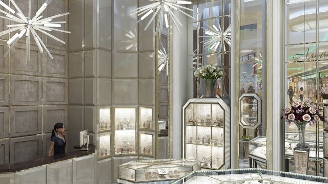 تصميم متجر مجوهرات فاخر