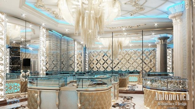 التصميم الداخلي لبوتيك المجوهرات