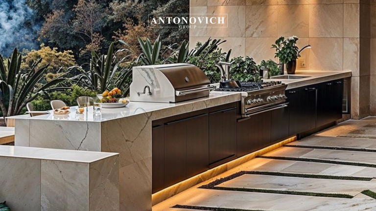 Barbecue island configuration