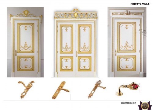 The picture shows a pair of purple and yellow-striped electric bass guitars with the bodies in the shape of a diamond. The heads of the electric bass guitars are visible, as well as several black knobs, multiple strings, and a grid-like design on the neck of the instrument.