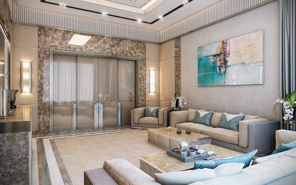 This picture shows a man holding a ladder in his hands while standing in a forest filled with tall trees. He is wearing a long-sleeved shirt, blue jeans, and a pair of boots, and has a tool belt around his waist. Behind him is a large blue tarp, which appears to be covering something.