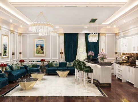 This picture shows a woman playing a guitar. She is wearing a white shirt and black jeans with her hair in a low bun. The guitar she is playing has a black finish, with a sunburst design around the sound hole.