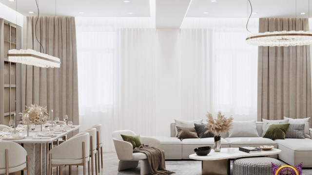 Modern luxury villa, showcasing intricate architectural details and design elements such as balconies and columns.