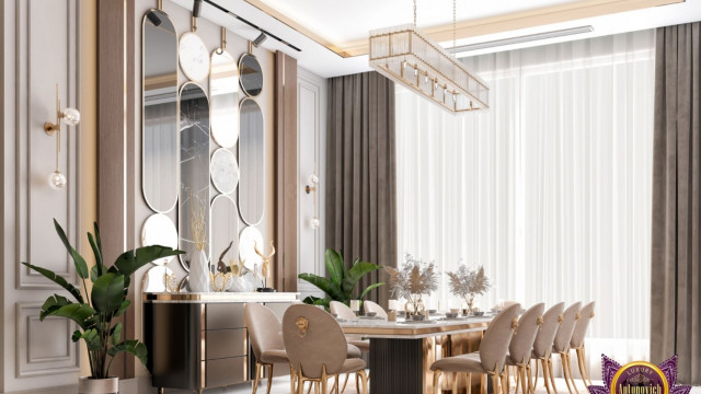 This picture shows a luxurious contemporary living space designed by Antonovich Design. The room features an ivory-colored sofa, modern armchairs with white paneled walls, and a black marble coffee table. There is an antique grand piano in the corner, accompanied by a crystal chandelier, along with other stylish furniture pieces. Decorations such as golden accents and plants provide a warm, cozy touch to the elegant atmosphere of the room.