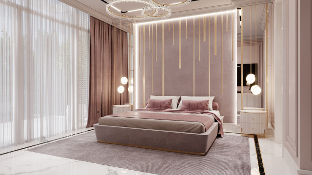 The picture shows a modern, luxury apartment with stylish decor and stunning views of the outside world. The interior features chic and minimalist furniture, wooden flooring, and contemporary artwork on the walls. The expansive windows provide plenty of natural light and views of the cityscape. In the corner, there is a white grand piano with a built-in speaker system.