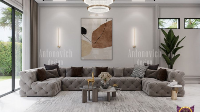 A modern, minimalist kitchen with white cabinets featuring stainless steel handles and countertops, subway tile backsplash and island with seating.