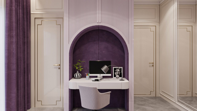 Modern luxury living room with crystal chandelier, contemporary furniture, marble flooring, and ornaments.