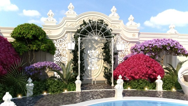 This picture shows a spruce tree in the middle of a snowy landscape. The tree is in the foreground and appears to be standing in a clearing surrounded by other evergreen trees. The snow is ankle-deep and the sky is a muted shade of grey. The sun is beginning to set, with an orange-yellow hue on the horizon.