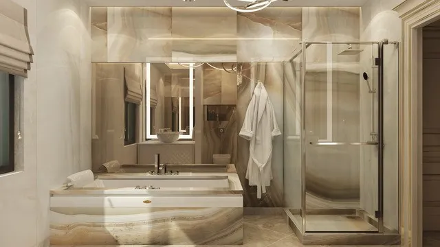 Мраморная отделка для элегантной ванной