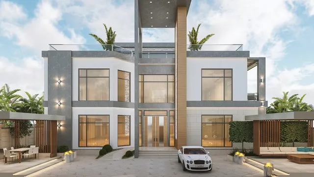 Отделка фасада современного дома