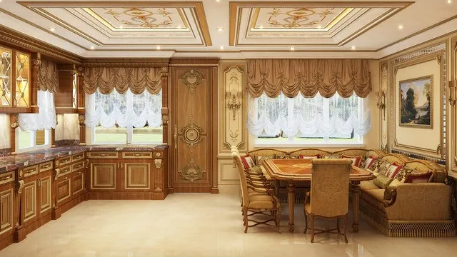 Индивидуальная отделка кухни в традиционном стиле