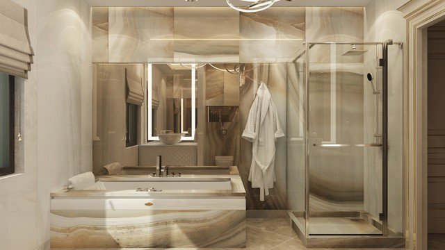 Мраморная отделка для элегантной ванной