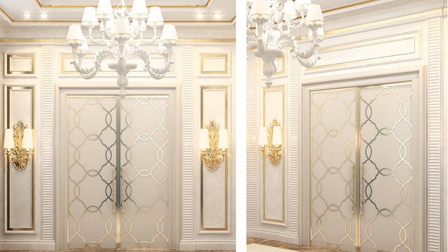 Элегантный дизайн стеклянных дверей