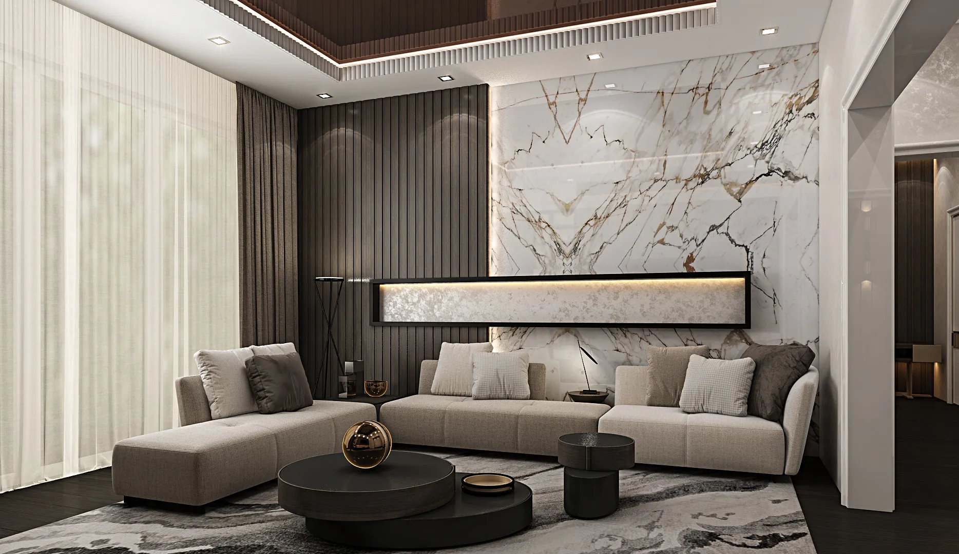 LIVING ROOM INTERIOR DESIGN IN MODERN STYLE