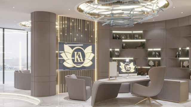 Modern Home Office For A Luxury Villa Design in Cambodia