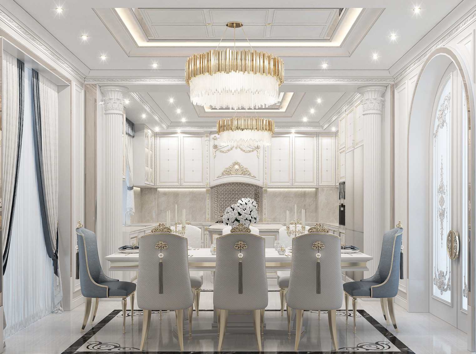 Elegant Dining Room Design in Turkmenistan