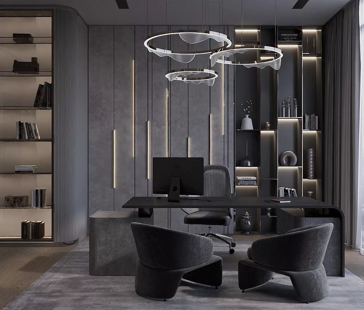 MODERN DRAMATIC OFFICE INTERIOR DESIGN