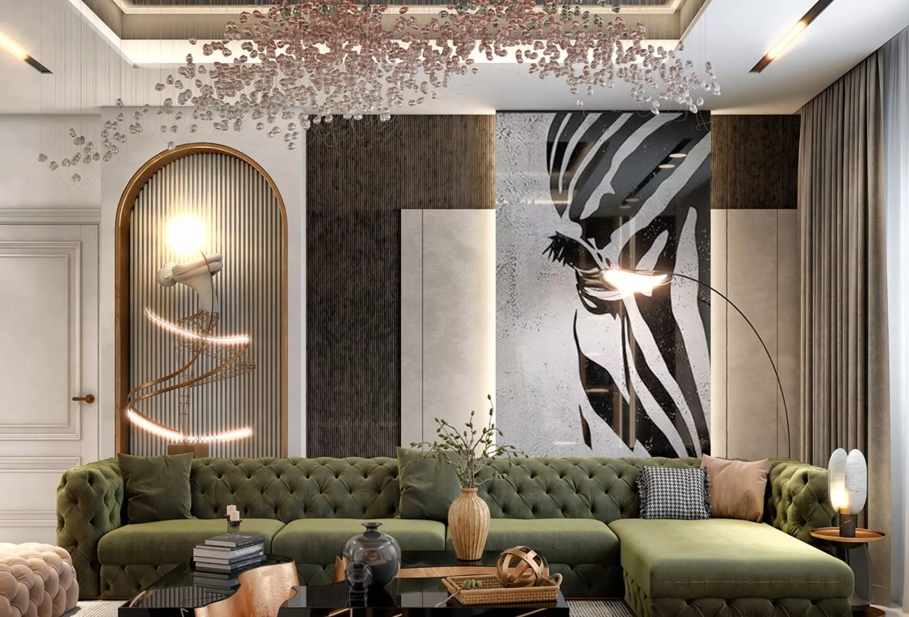 Cozy Living Room with Luxury Furniture