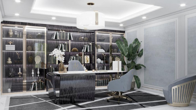 تصميم داخلي متناغم للمكتب