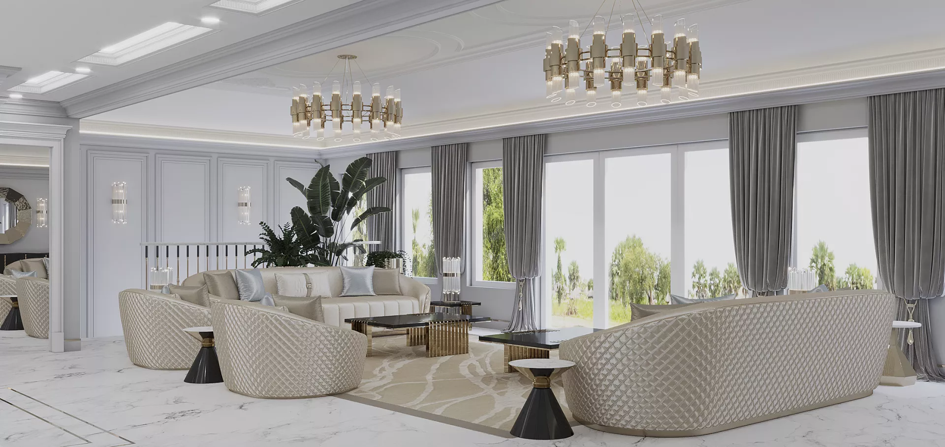 EXTRAVAGANT LIVING ROOM INTERIOR DESIGN