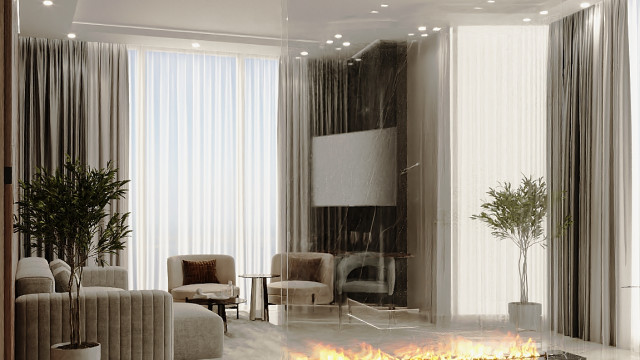 Aesthetic Living Room Interior Design and Fit-out