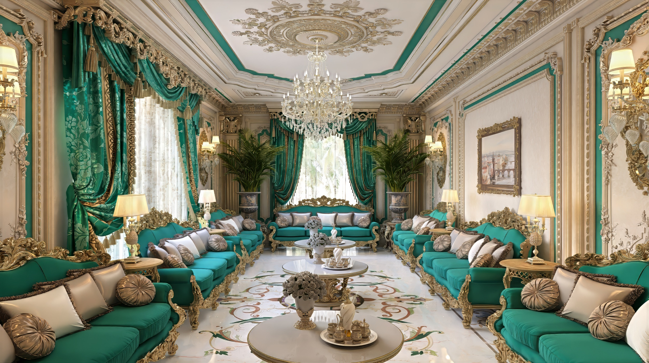 Arabic majlis - Luxurious Arabian style majlis