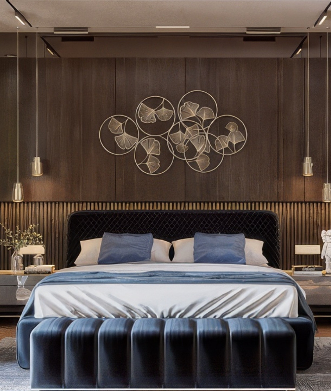 Navy Blue Master Bedroom Interior Design