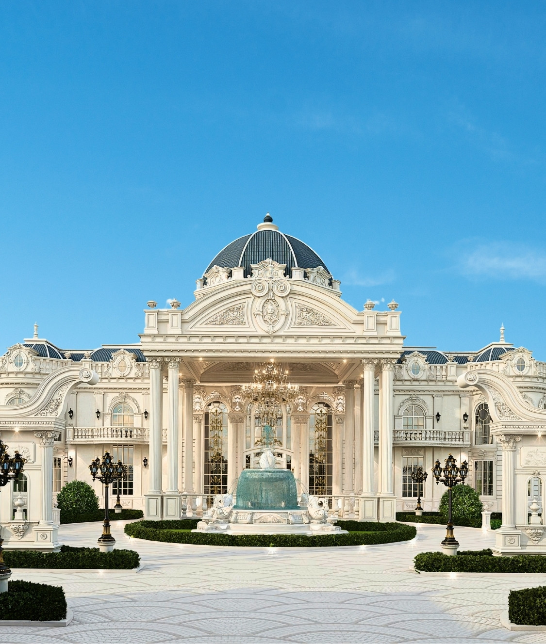 Royal Style villa exterior and interior design Saudi Arabia