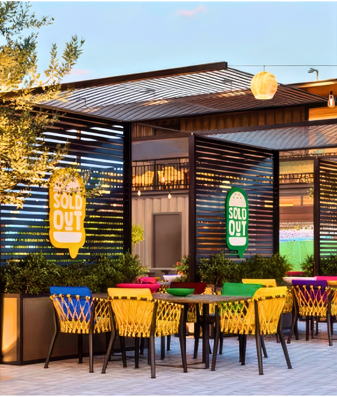 Exterior of luxury restaurant