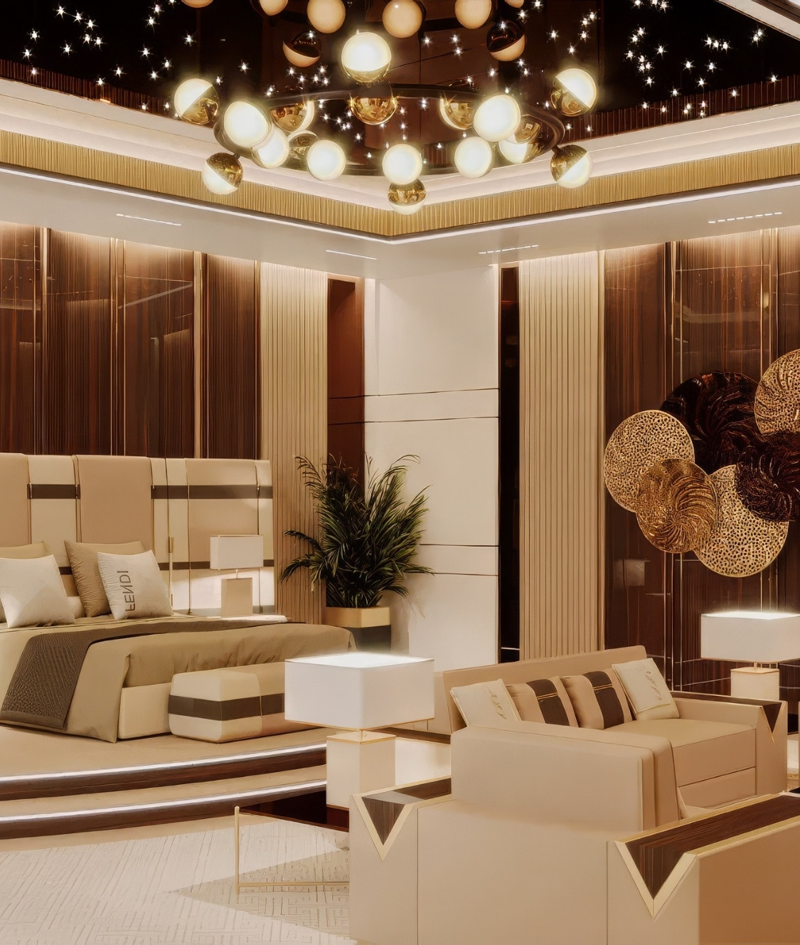 Elegant Bedroom Design For Luxurious Villa