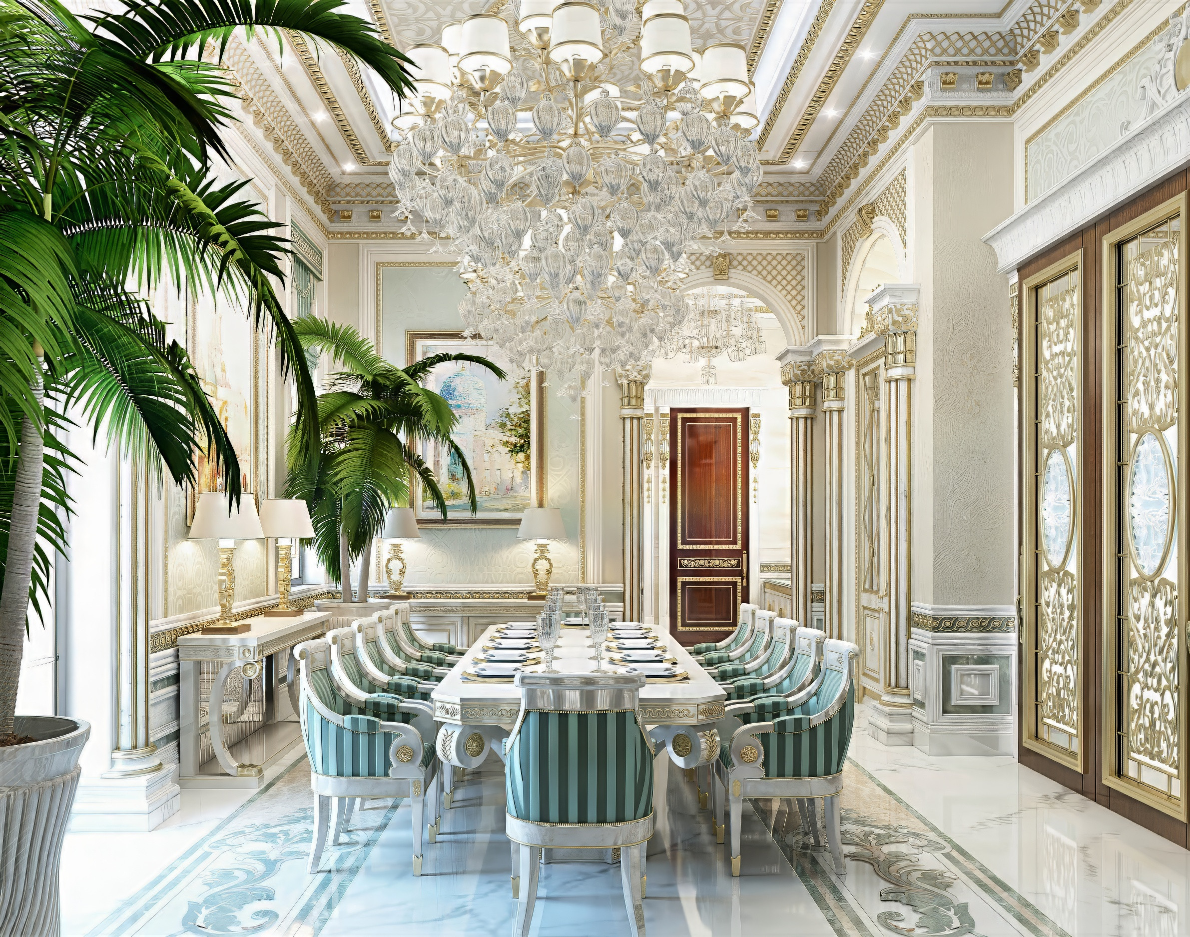 Luxurious living room in classic style