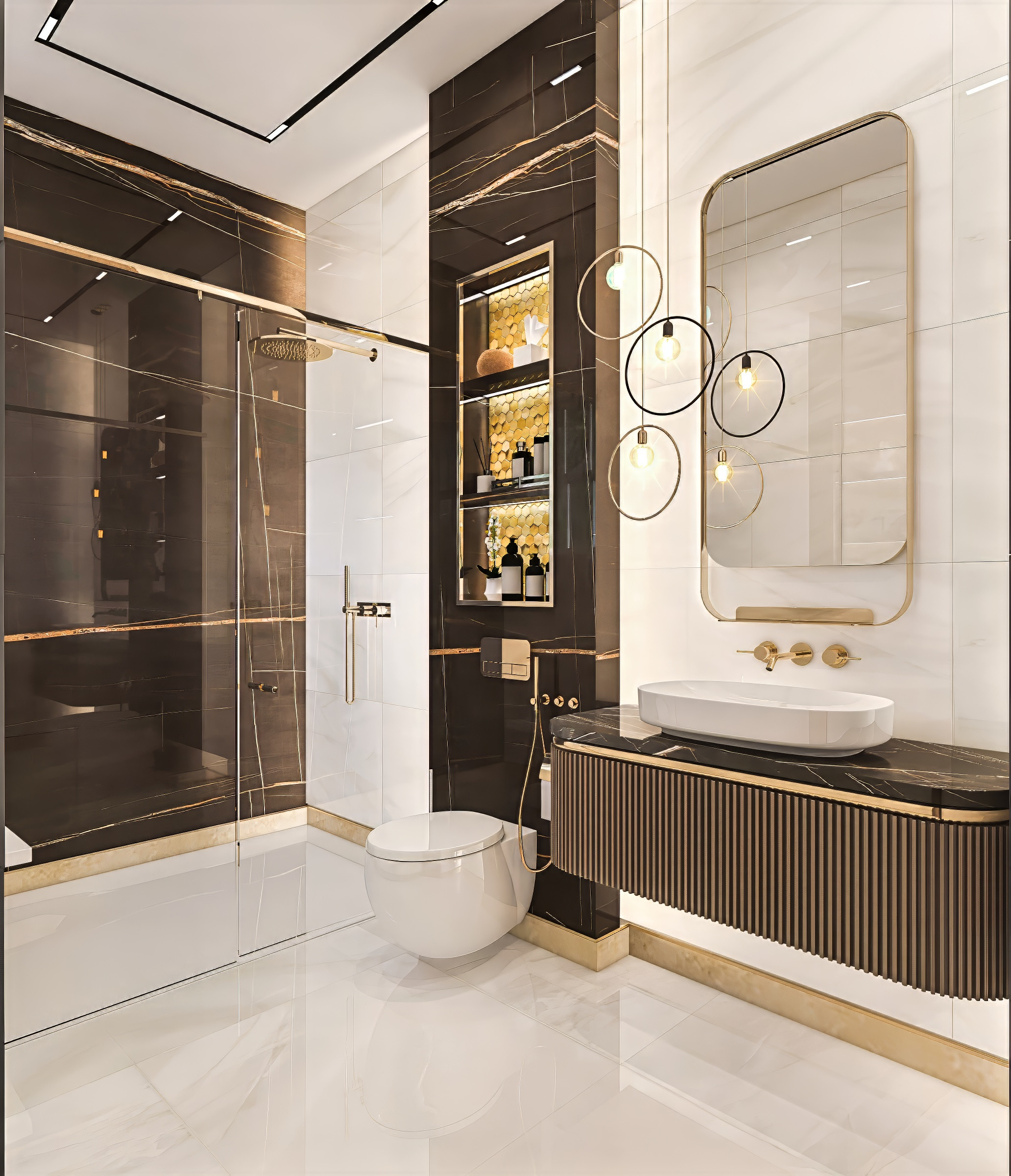 Contemporary family bathroom interior