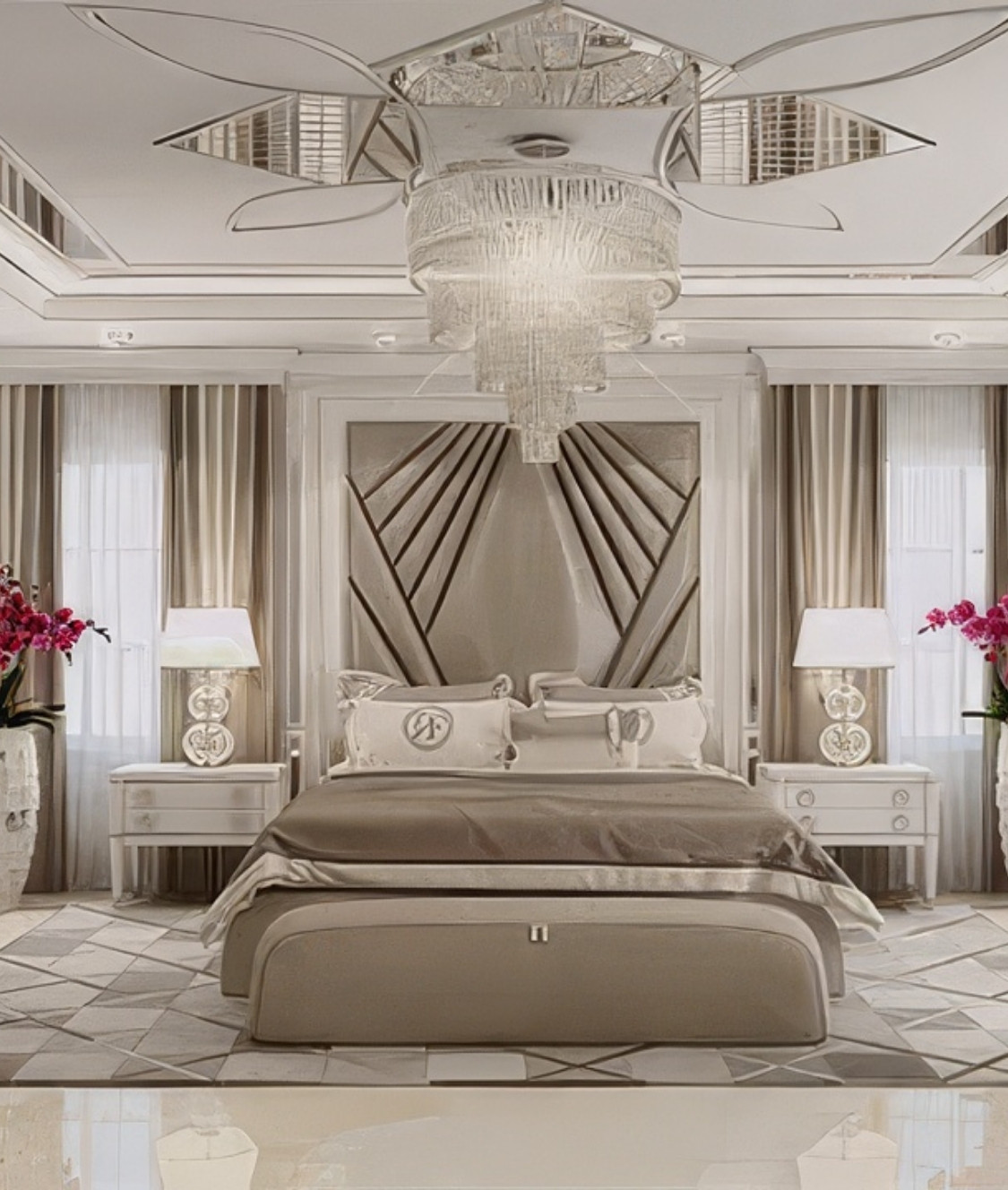 Very stylish master bedroom