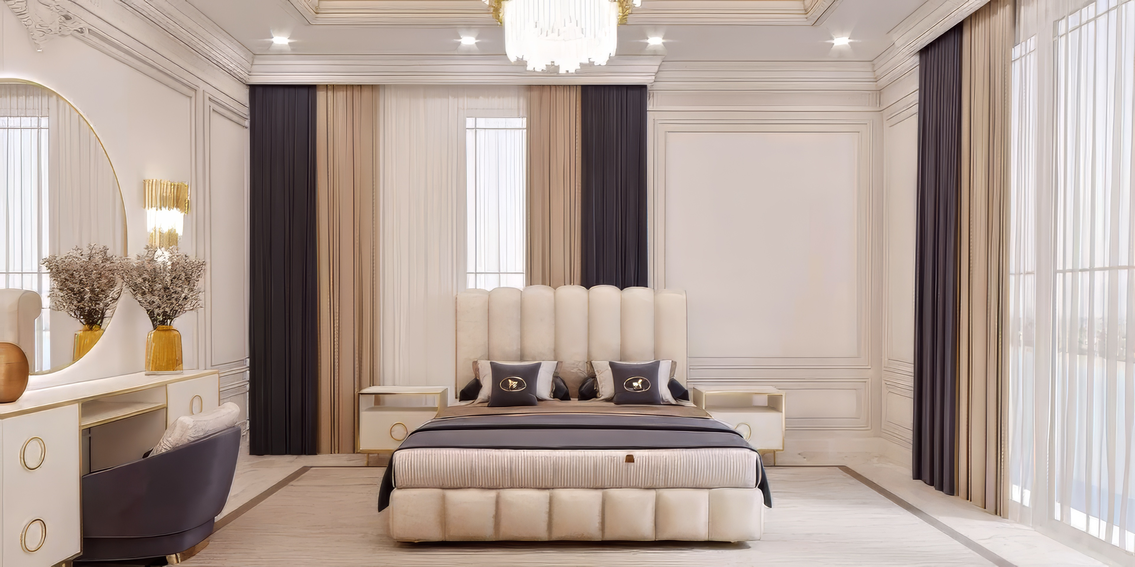 Luxurious bedroom interior