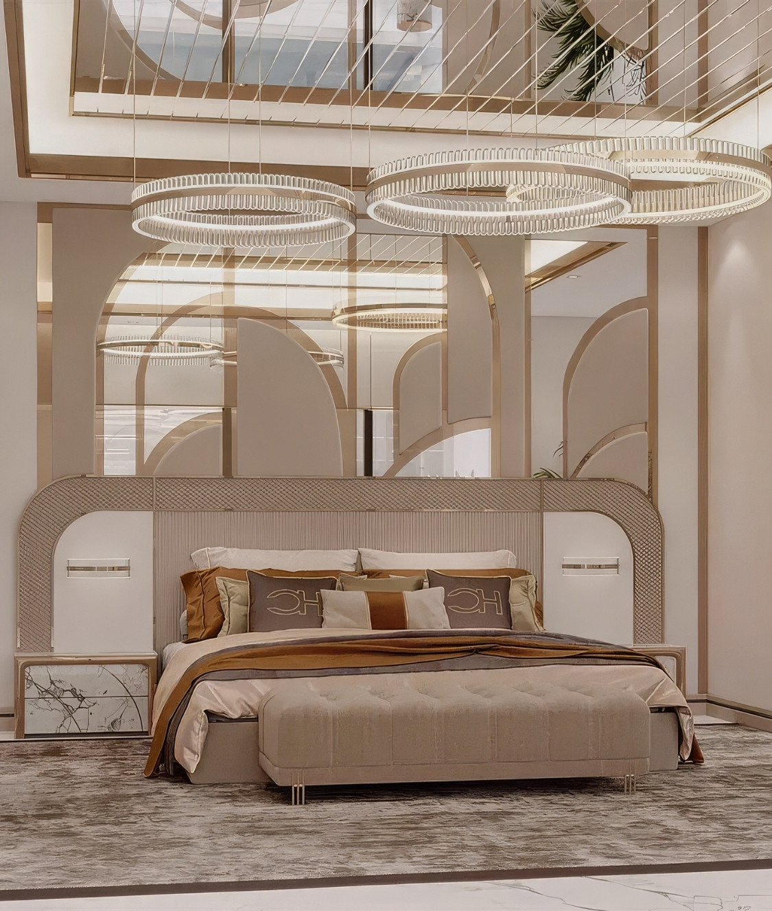 Sophisticated Bedroom Design in Dubai - Atlants Apartment
