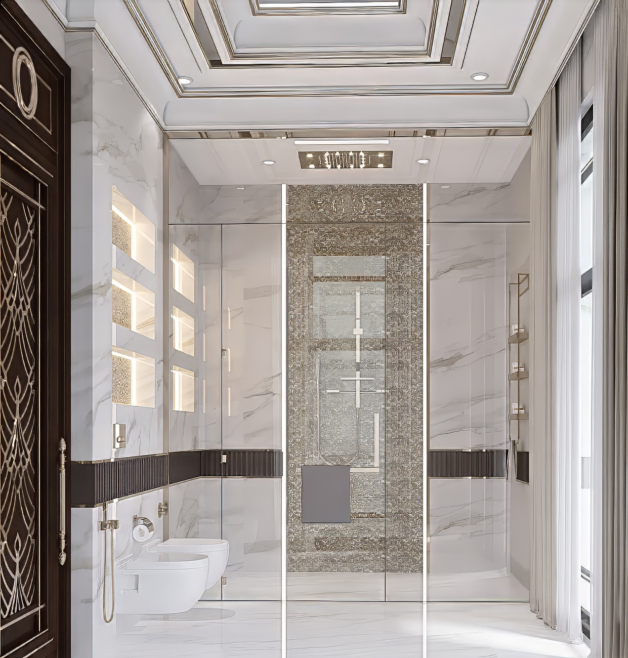 Stylish bathroom interior Dubai