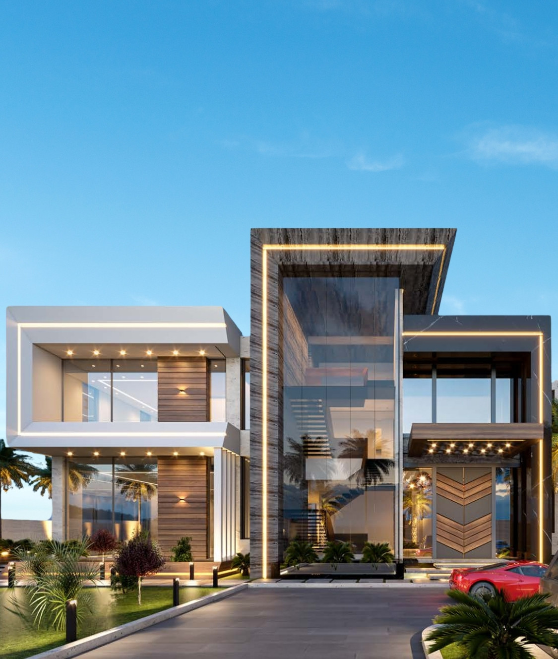 Luxurious Aesthetic Villa Exterior Design in Modern Style