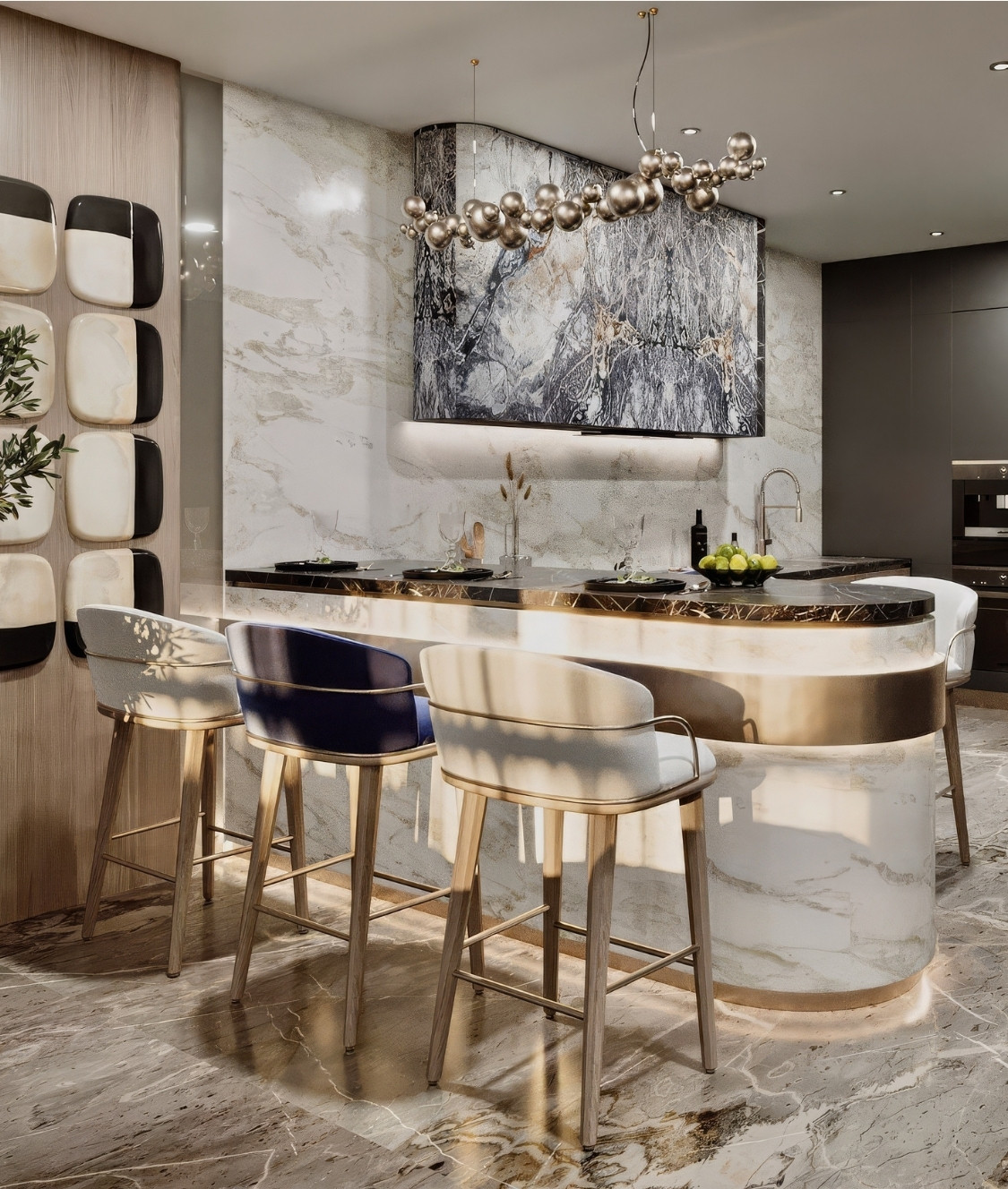 ARTISTIC GYPSUM AND JOINERY DESIGN FOR KITCHEN INTERIORS