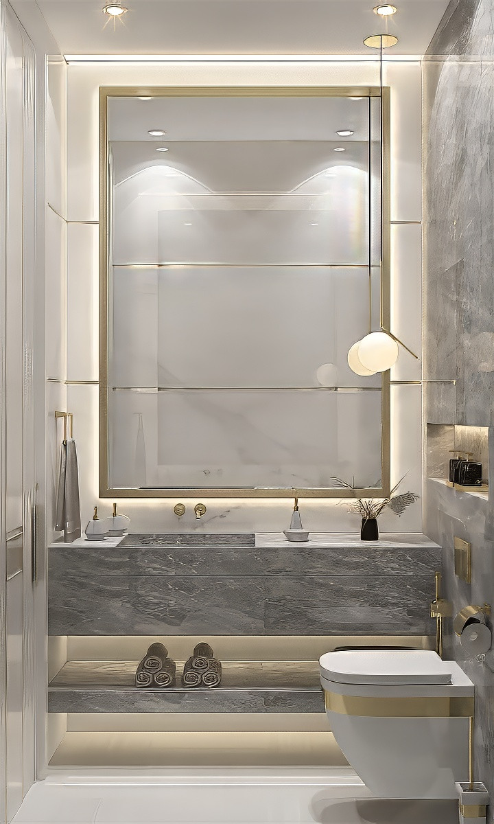 Fashionable interior bathroom