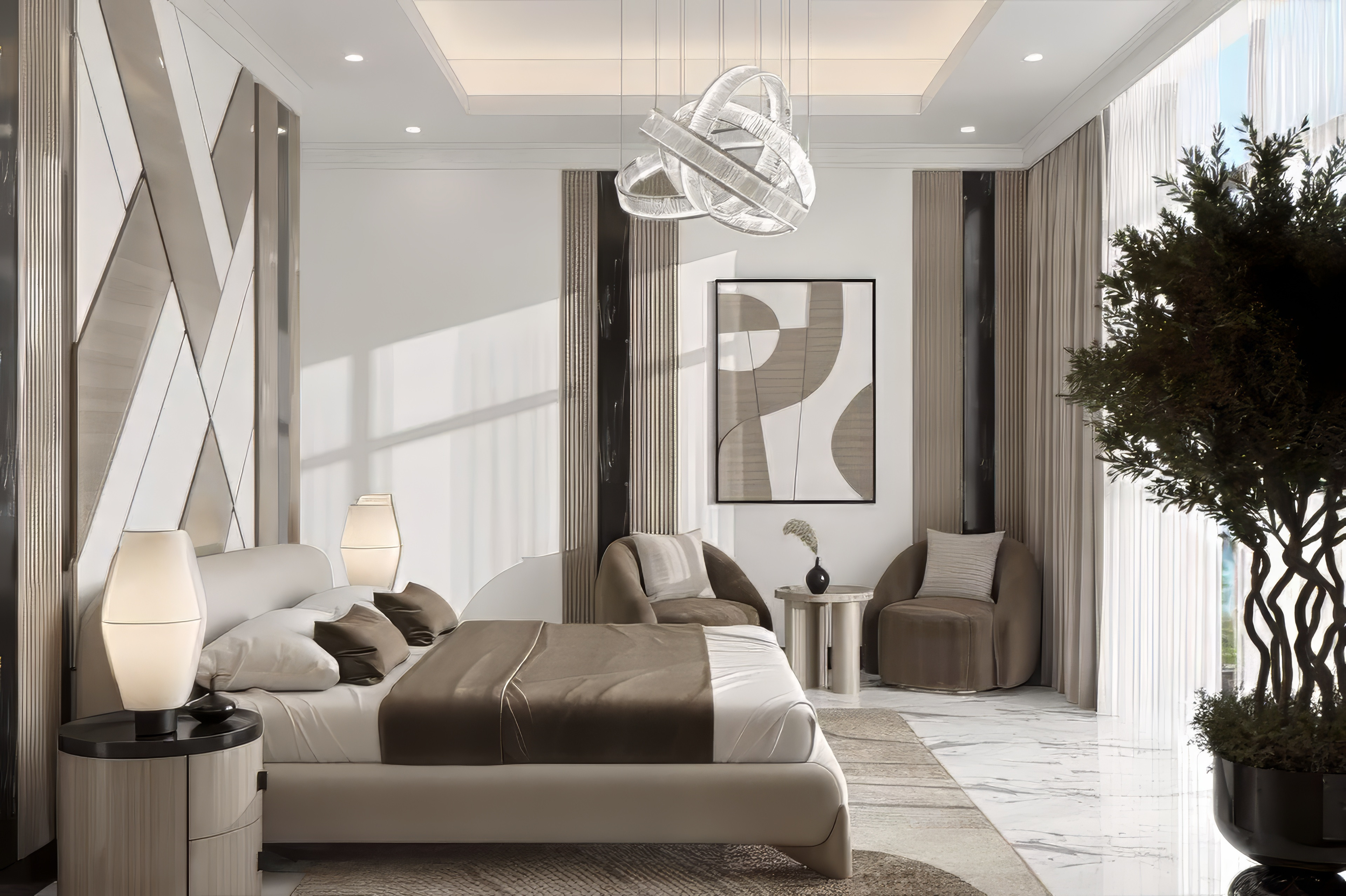 Bedroom Interior is in a Contemporary