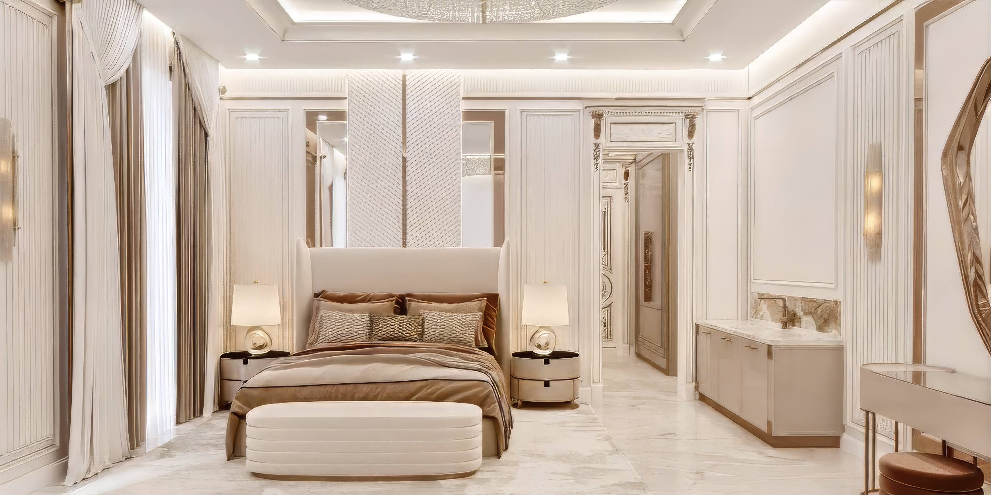 Elegant bedroom development by Luxury Antonovich Design