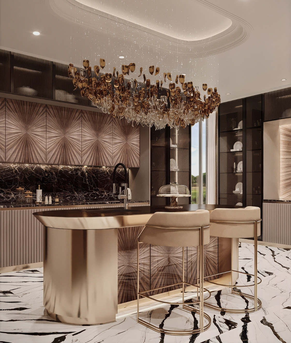 DELICATE INTERIOR DESIGN FOR LUXURY KITCHEN