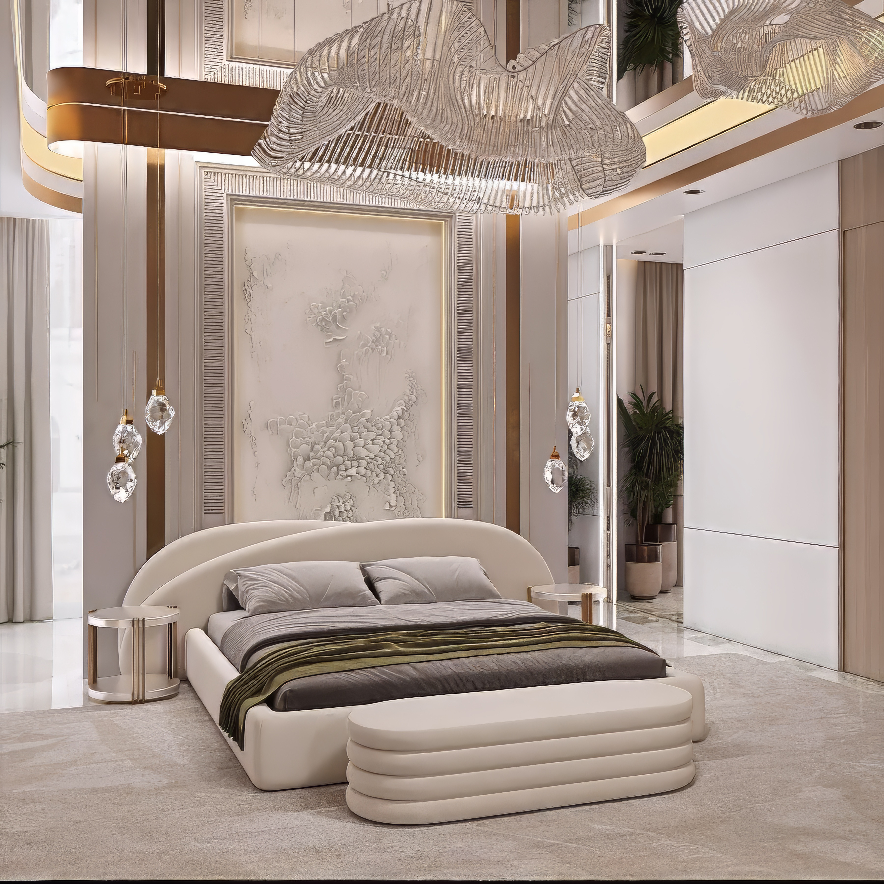 Bedroom with Turquoise Accents