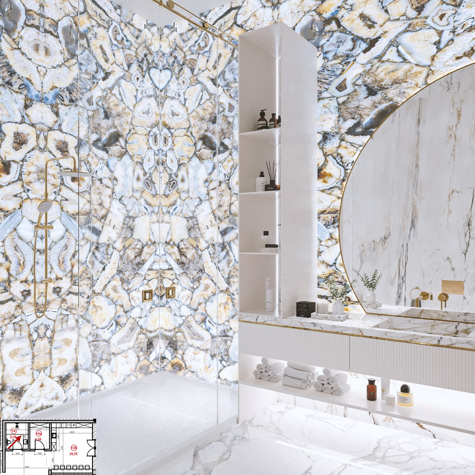 Luxury Contemporary bathroom