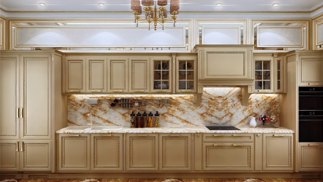 Classical kitchen with sitting area