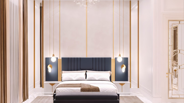 Интерьер спальни для молодой девушки в стиле люкс