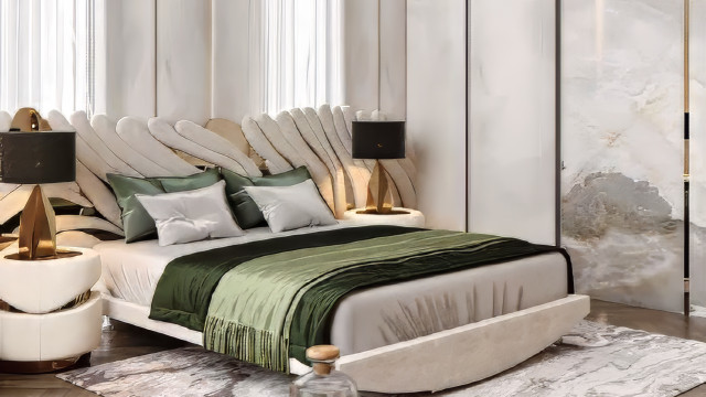 Bedroom with baby area