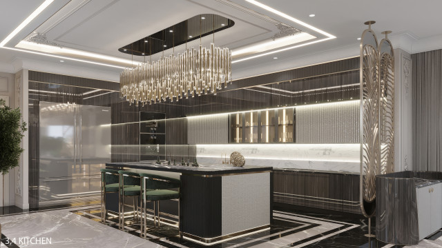 Kitchen with an accent island