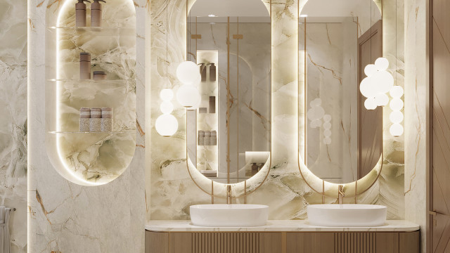 Luxury Bathroom Interior with Window