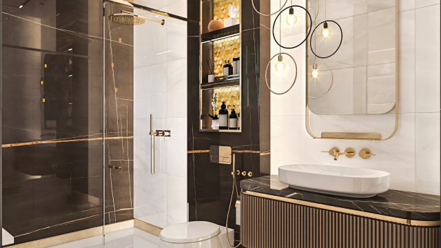 Contemporary family bathroom interior